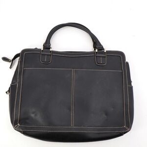 Franklin Covey Leather Briefcase Laptop‎ Bag Organizer Black Office Professional